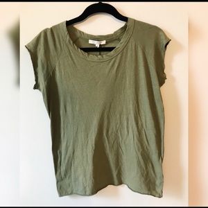 🔥 Nili Lotan Army Green Short Sleeve Shirt